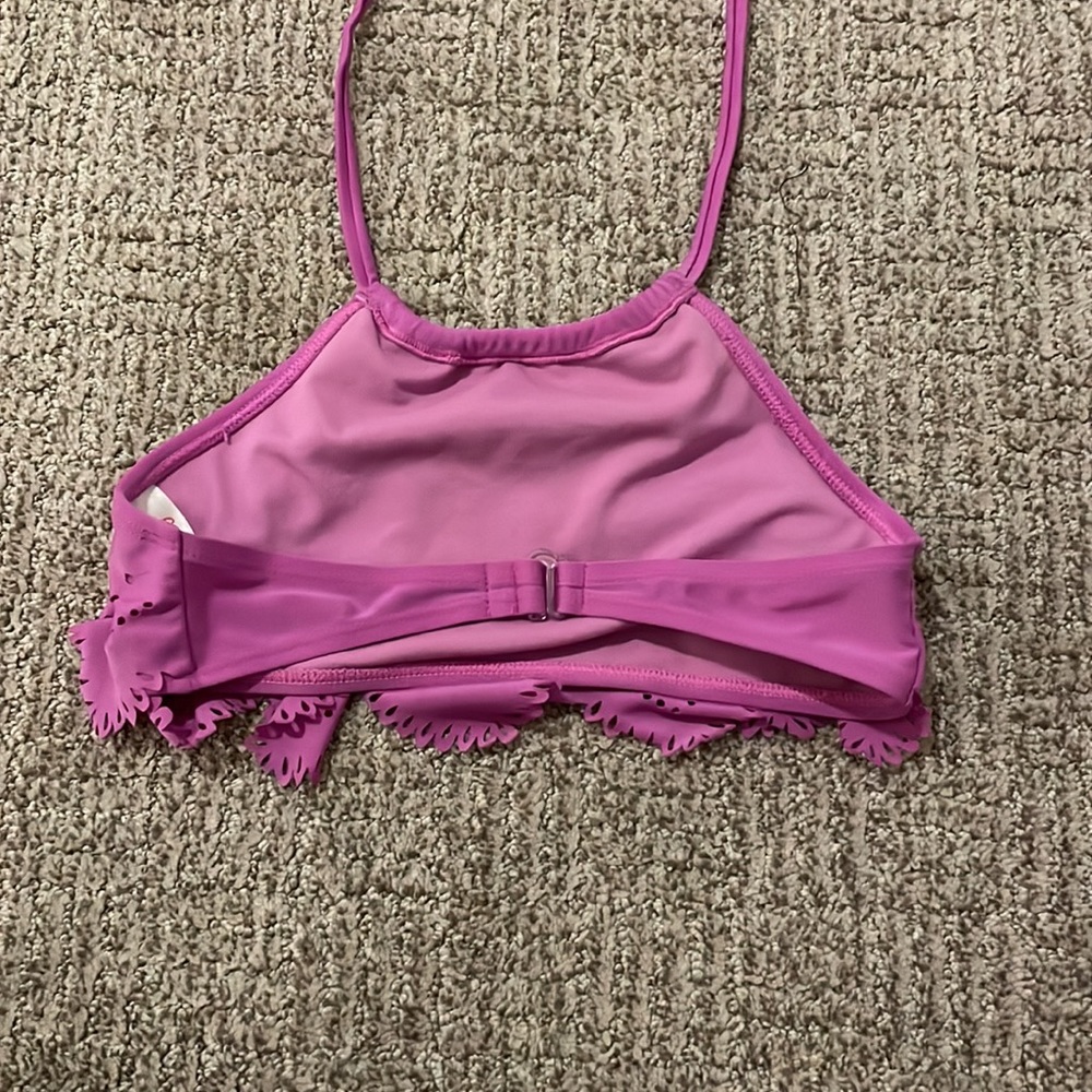 Purple tie neck kids swim top - Picture 2 of 2
